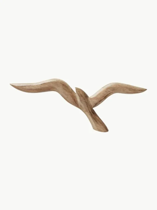 Mangoholz-Wandobjekte Seagull in Vögelform, 2er-Set