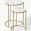 Marmor-Beistelltische Ella, 2er-Set