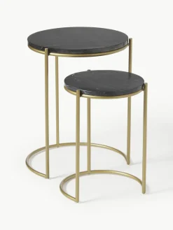 Marmor-Beistelltische Ella, 2er-Set