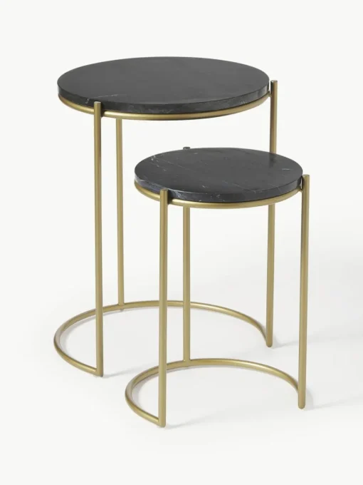 Marmor-Beistelltische Ella, 2er-Set
