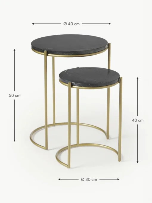 Marmor-Beistelltische Ella, 2er-Set