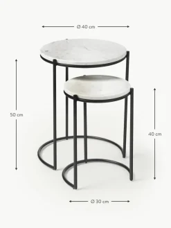 Marmor-Beistelltische Ella, 2er-Set