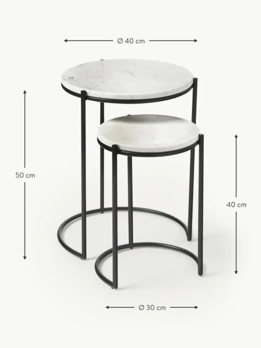 Marmor-Beistelltische Ella, 2er-Set