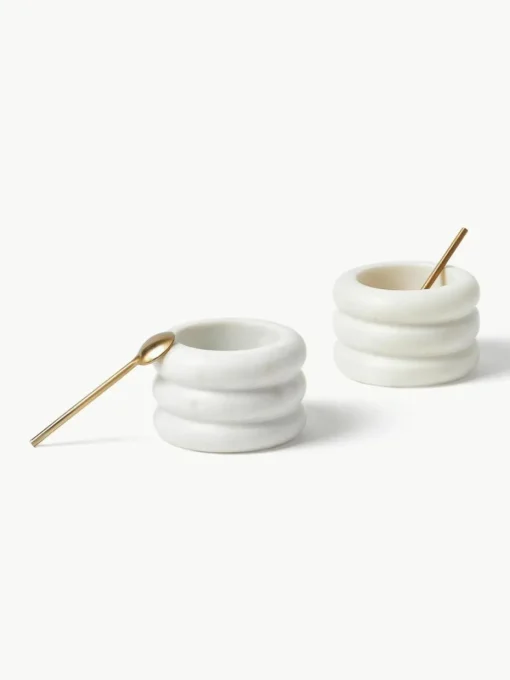 Marmor-Schälchen Zuri mit Löffel, 2 Stück