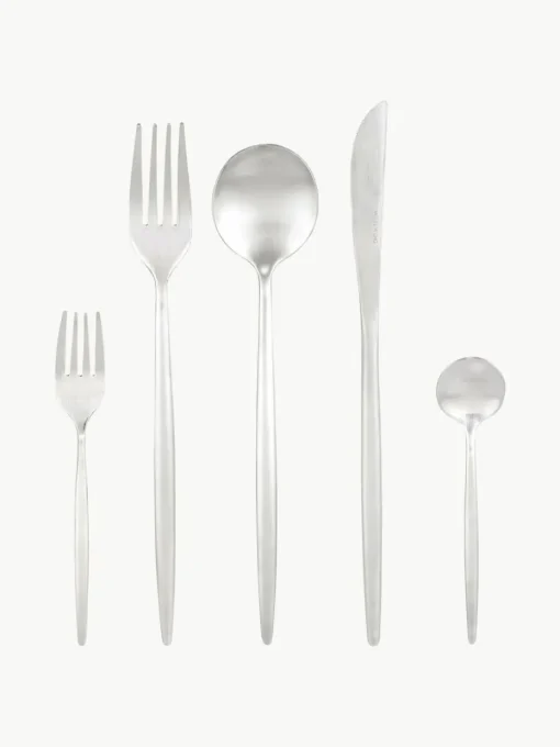 Matt gebürstetes Besteck-Set Shimmer, in verschiedenen Setgrößen