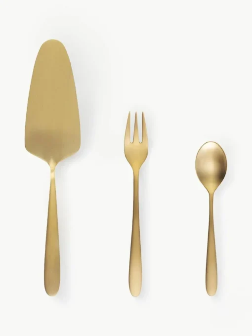 Matt gebürstetes Kuchenbesteck-Set Tulip, 6 Personen (13-tlg.)