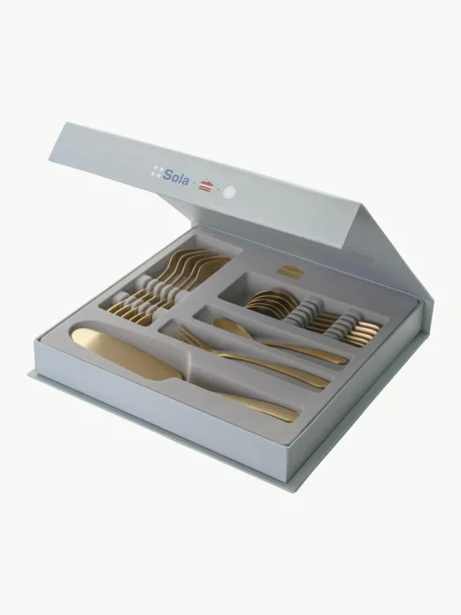 Matt gebürstetes Kuchenbesteck-Set Tulip, 6 Personen (13-tlg.)