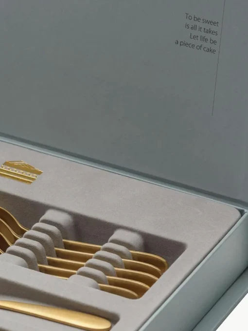Matt gebürstetes Kuchenbesteck-Set Tulip, 6 Personen (13-tlg.)