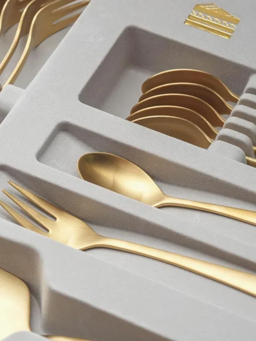 Matt gebürstetes Kuchenbesteck-Set Tulip, 6 Personen (13-tlg.)