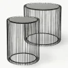 Metall-Beistelltische Wire mit Glasplatte, 2er-Set