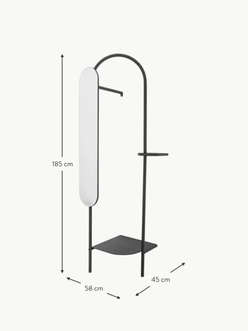 Metall-Garderobe Belen mit verstellbarem Spiegel
