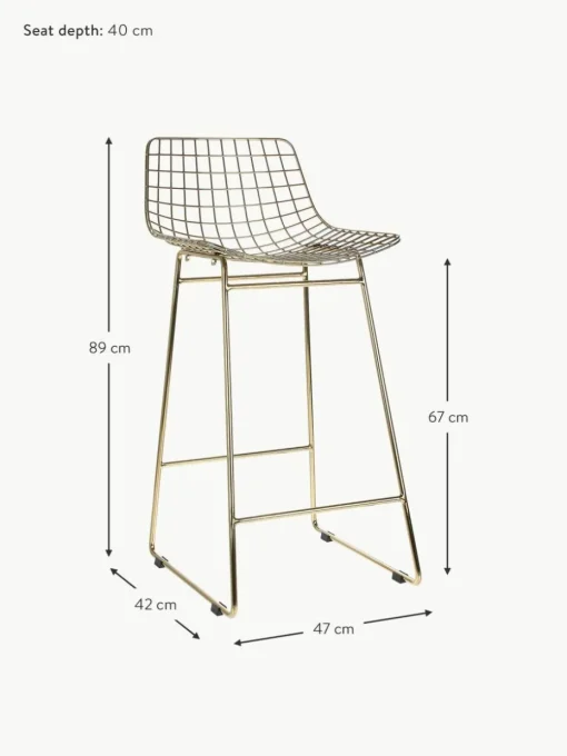 Metall-Thekenstühle Wire, 2 Stück