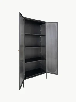 Metall-Vitrine Adelaide mit Rillenglas
