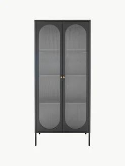 Metall-Vitrine Adelaide mit Rillenglas