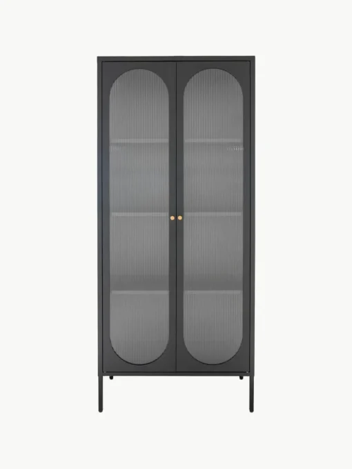 Metall-Vitrine Adelaide mit Rillenglas