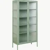 Metall-Vitrine The Collector mit geriffeltem Glas
