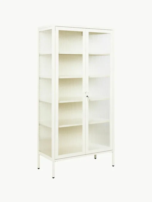 Metall-Vitrine The Collector mit geriffeltem Glas