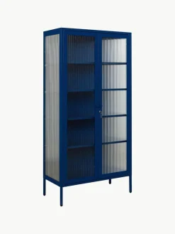 Metall-Vitrine The Collector mit geriffeltem Glas