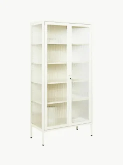 Metall-Vitrine The Collector mit geriffeltem Glas
