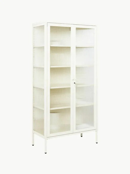 Metall-Vitrine The Collector mit geriffeltem Glas
