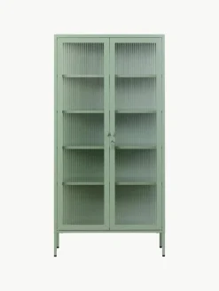 Metall-Vitrine The Collector mit geriffeltem Glas
