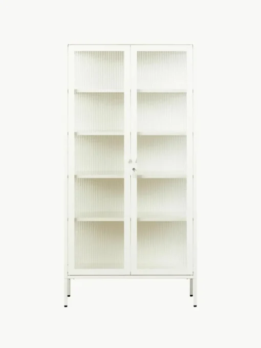 Metall-Vitrine The Collector mit geriffeltem Glas