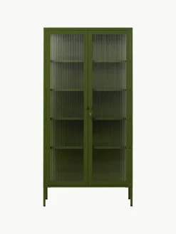 Metall-Vitrine The Collector mit geriffeltem Glas