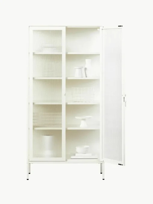 Metall-Vitrine The Collector mit geriffeltem Glas