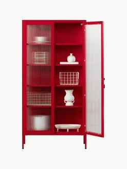 Metall-Vitrine The Collector mit geriffeltem Glas