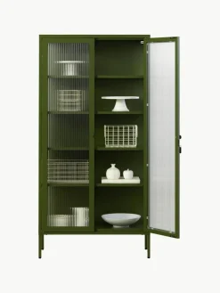 Metall-Vitrine The Collector mit geriffeltem Glas