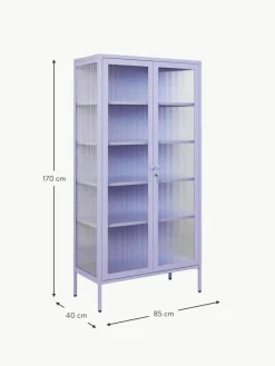 Metall-Vitrine The Collector mit geriffeltem Glas
