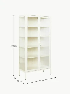 Metall-Vitrine The Collector mit geriffeltem Glas