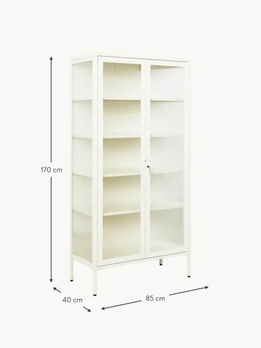 Metall-Vitrine The Collector mit geriffeltem Glas