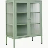 Metall-Vitrine The Mixer mit geriffeltem Glas