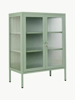 Metall-Vitrine The Mixer mit geriffeltem Glas