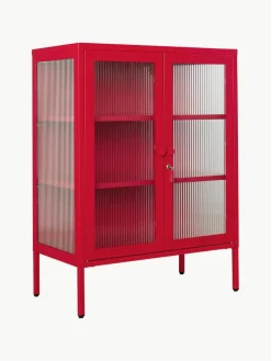 Metall-Vitrine The Mixer mit geriffeltem Glas