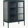 Metall-Vitrine The Mixer mit geriffeltem Glas