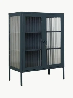 Metall-Vitrine The Mixer mit geriffeltem Glas