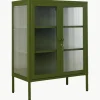 Metall-Vitrine The Mixer mit geriffeltem Glas