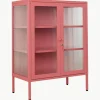 Metall-Vitrine The Mixer mit geriffeltem Glas