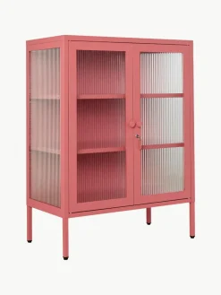 Metall-Vitrine The Mixer mit geriffeltem Glas