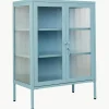 Metall-Vitrine The Mixer mit geriffeltem Glas