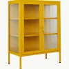 Metall-Vitrine The Mixer mit geriffeltem Glas