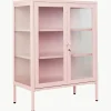 Metall-Vitrine The Mixer mit geriffeltem Glas