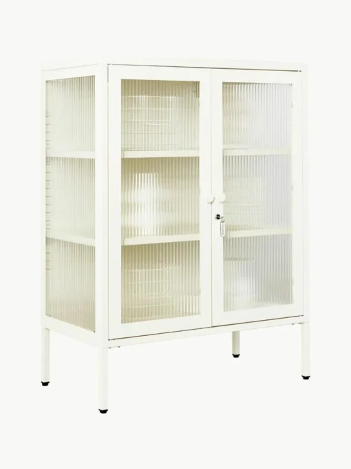Metall-Vitrine The Mixer mit geriffeltem Glas