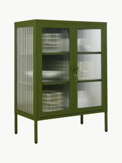 Metall-Vitrine The Mixer mit geriffeltem Glas