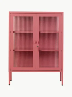 Metall-Vitrine The Mixer mit geriffeltem Glas