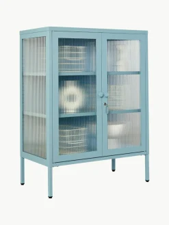 Metall-Vitrine The Mixer mit geriffeltem Glas