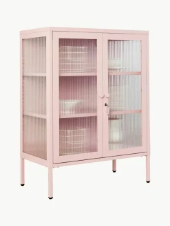 Metall-Vitrine The Mixer mit geriffeltem Glas
