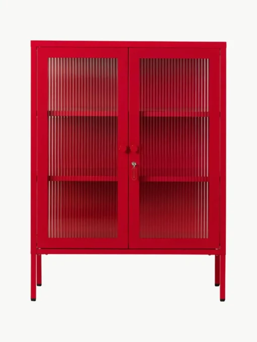 Metall-Vitrine The Mixer mit geriffeltem Glas